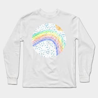 Distressed Rainbow with Sun and Rain Long Sleeve T-Shirt